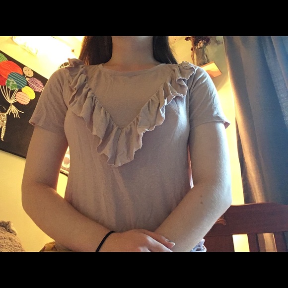 Light Pink Express Ruffle Tee - Picture 2 of 5